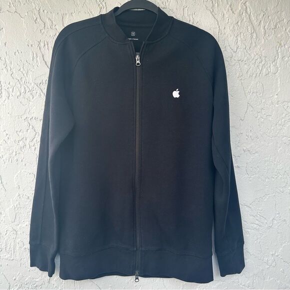 APPLE Jacket Men Medium Full Zip Store Employee Uniform Black Bomber - Picture 1 of 6